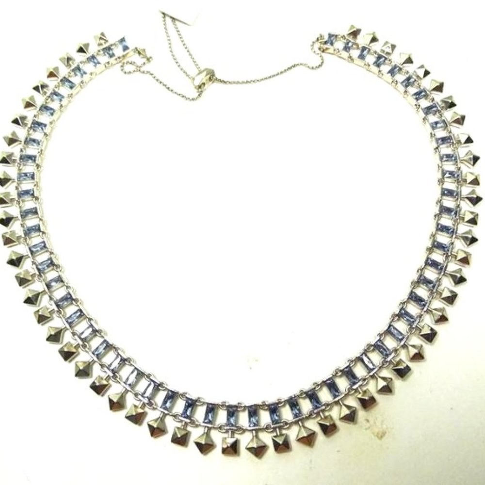 Kendra Scott Silver Oscar Rhodium Plated Lilac Crystal Necklace